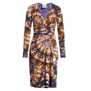 NWT Fuzzi Tie Dye Long Sleeve Dark Ness Dress
